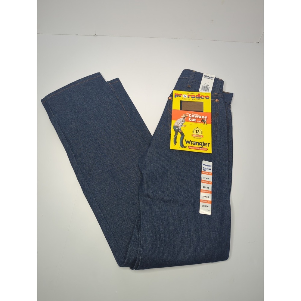 Wrangler 13MWZ Cowboy Cut Original Fit Jeans Rigid Indigo Denim 27x36 Mexico NWT